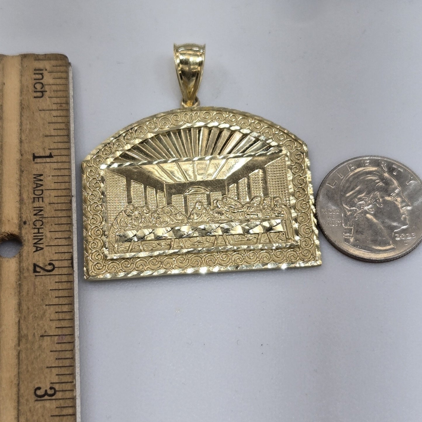 Big 10k Gold Last Supper Pendant charm