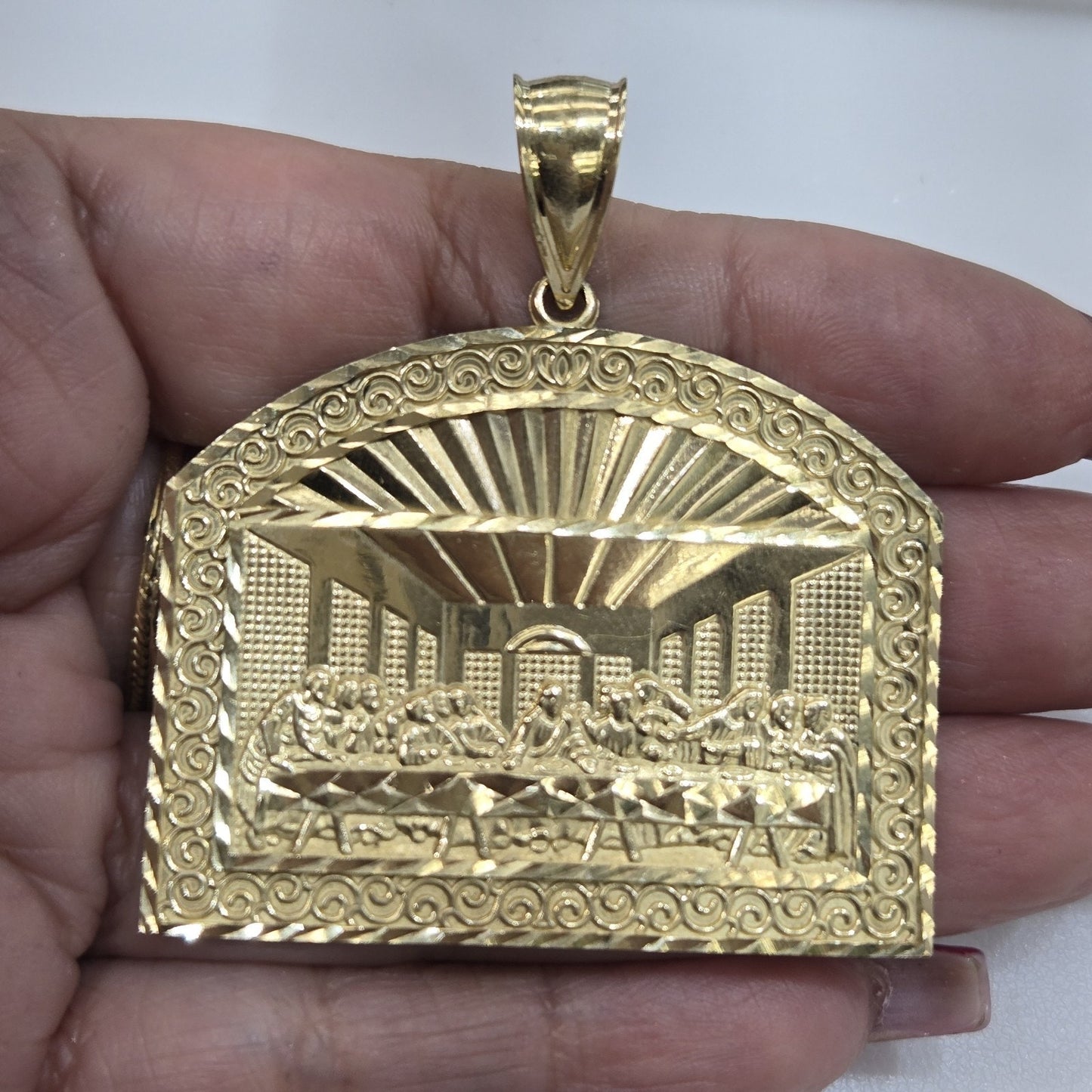Big 10k Gold Last Supper Pendant charm