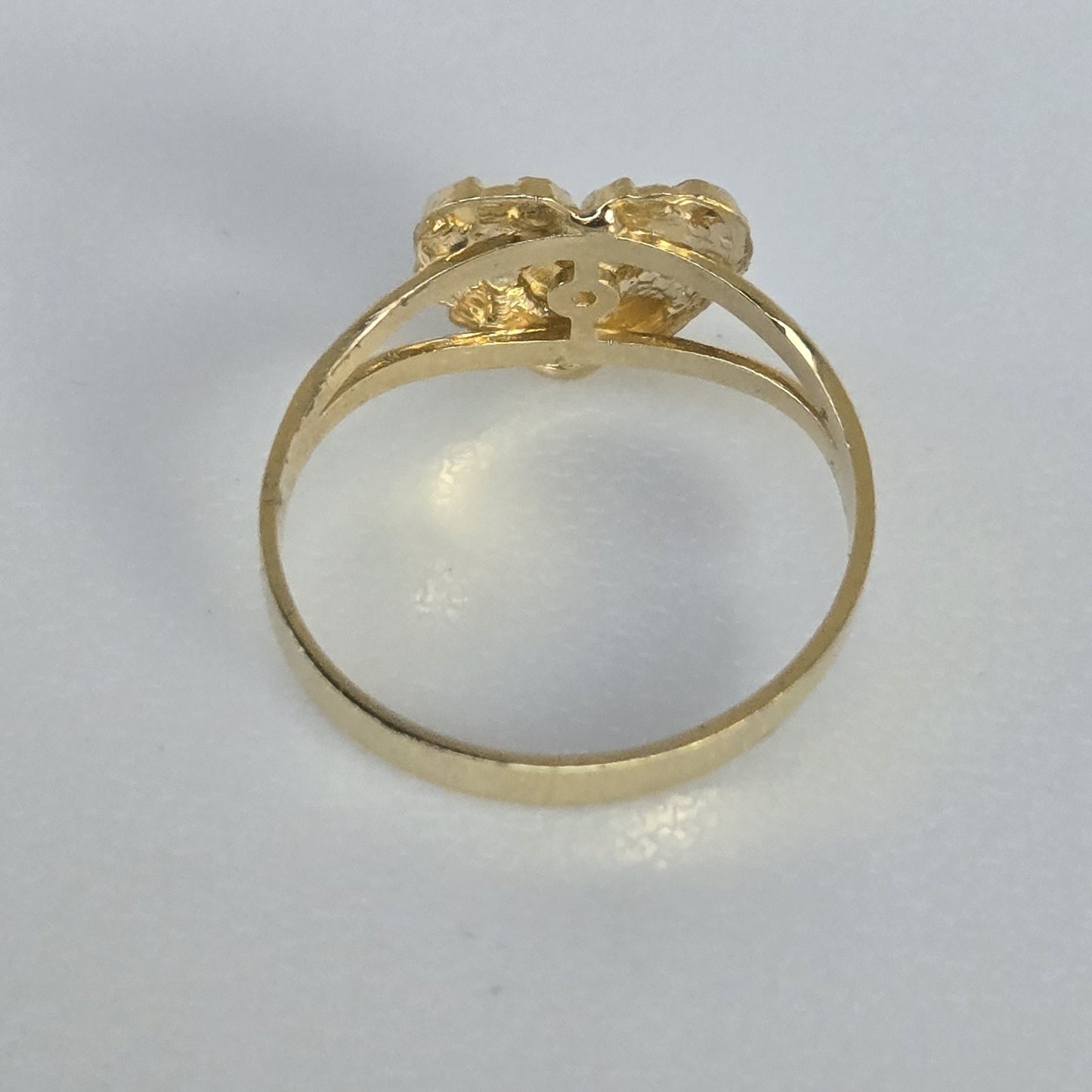 Real 10k yellow Gold Heart Nugget Ring