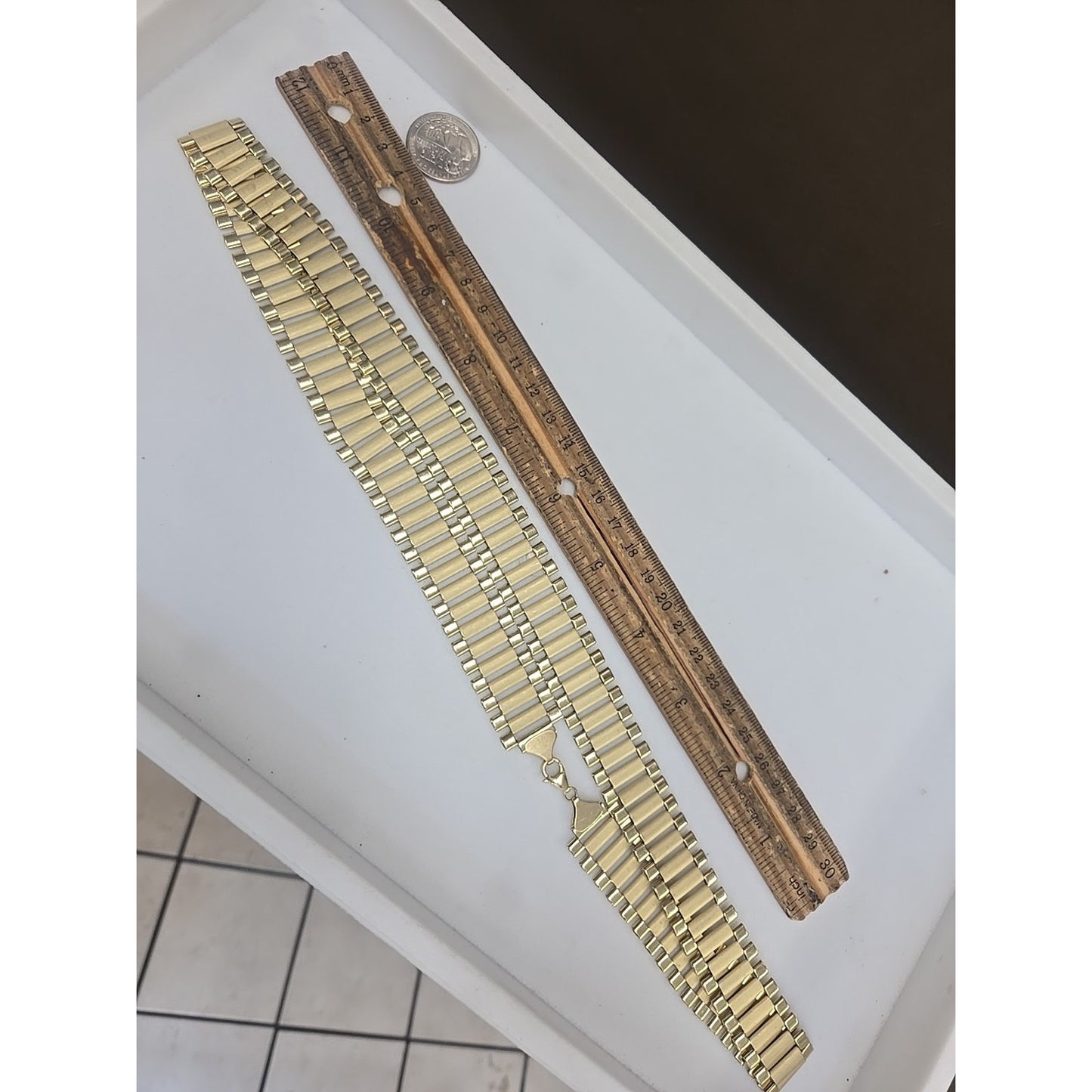 Big Wide 10k yellow gold President chain 20 mm 28 inches long