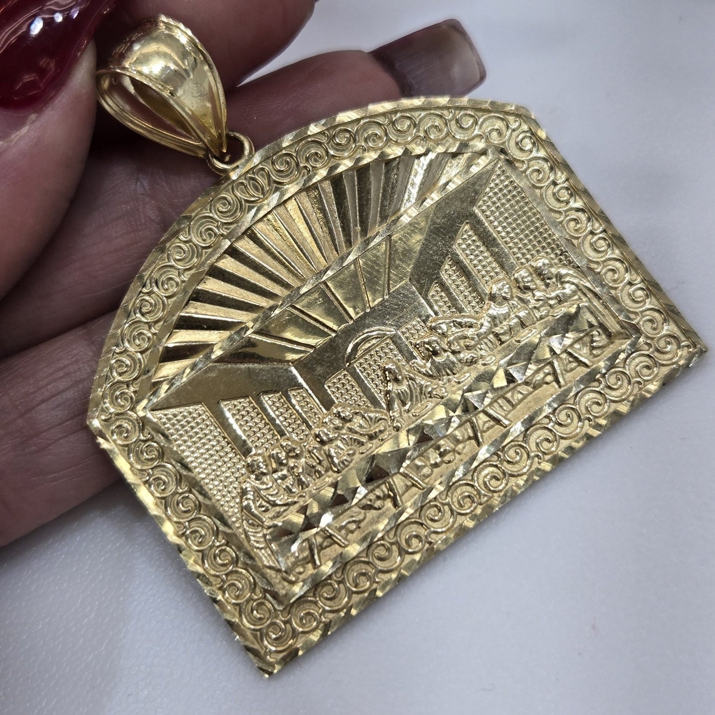 Big 10k Gold Last Supper Pendant charm