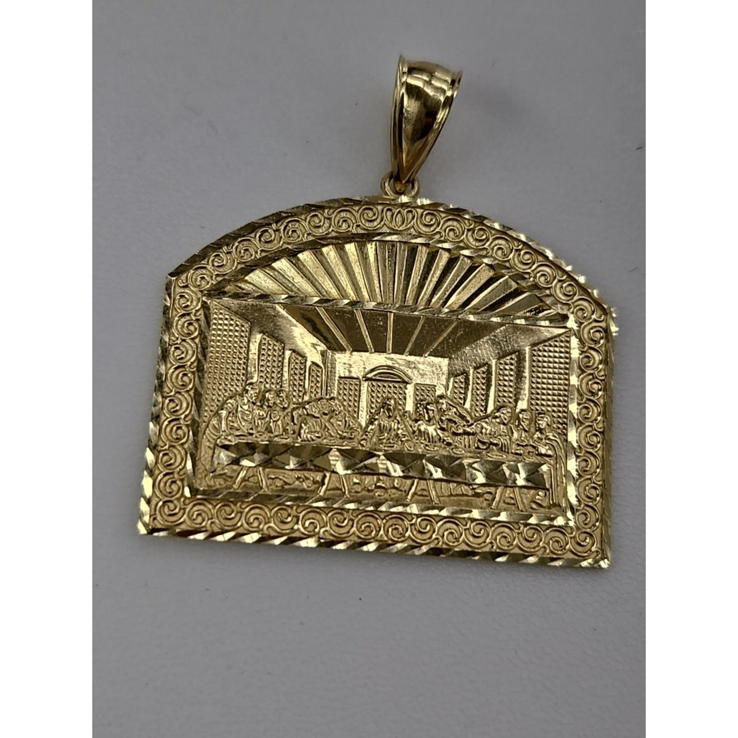 Big 10k Gold Last Supper Pendant charm