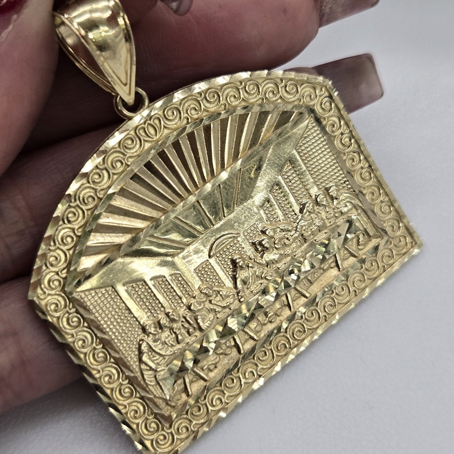 Big 10k Gold Last Supper Pendant charm