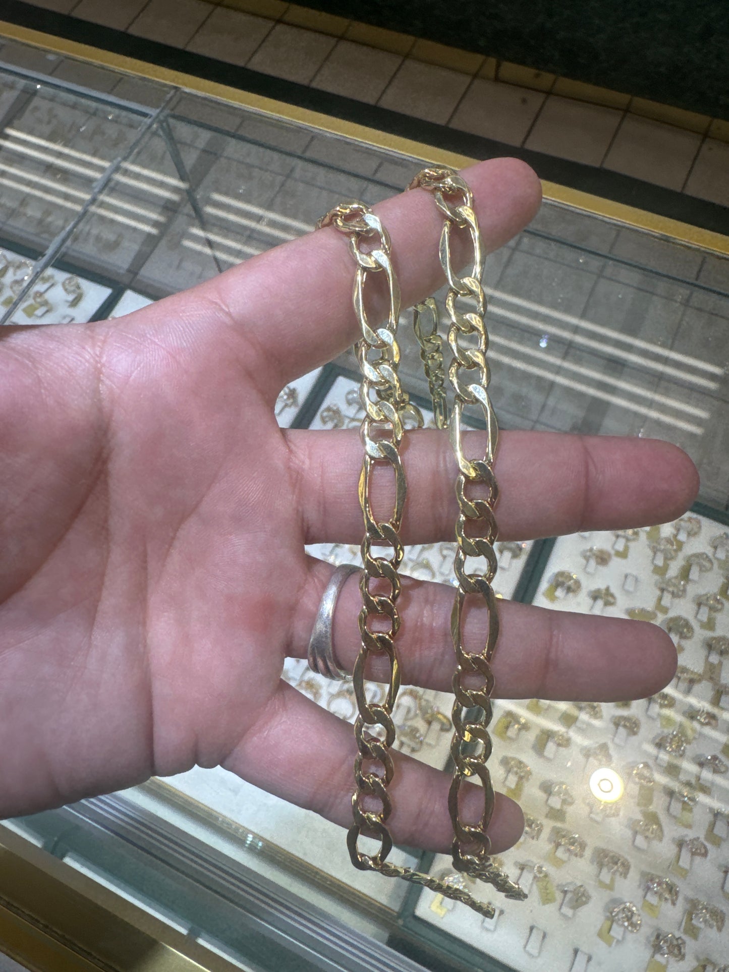 14k Figaro Chain 26 inches long thick