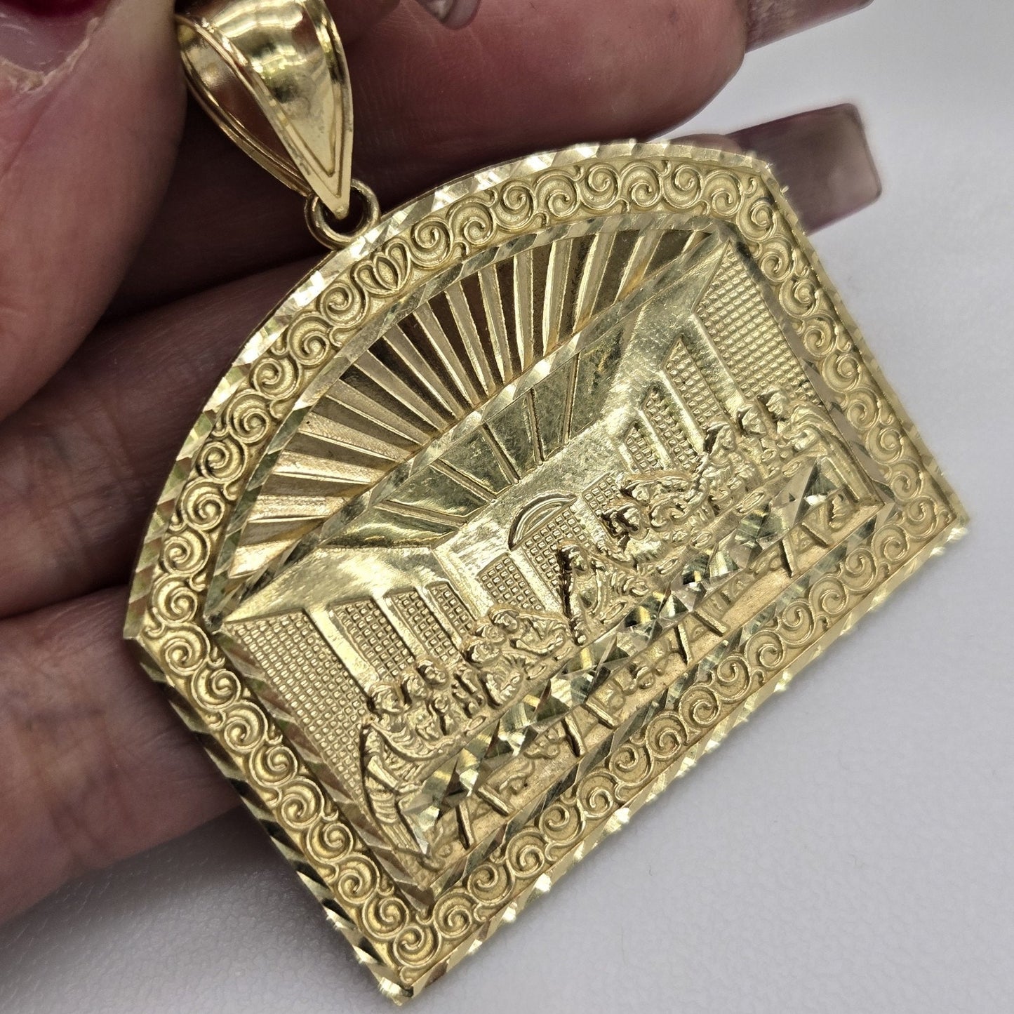 Big 10k Gold Last Supper Pendant charm