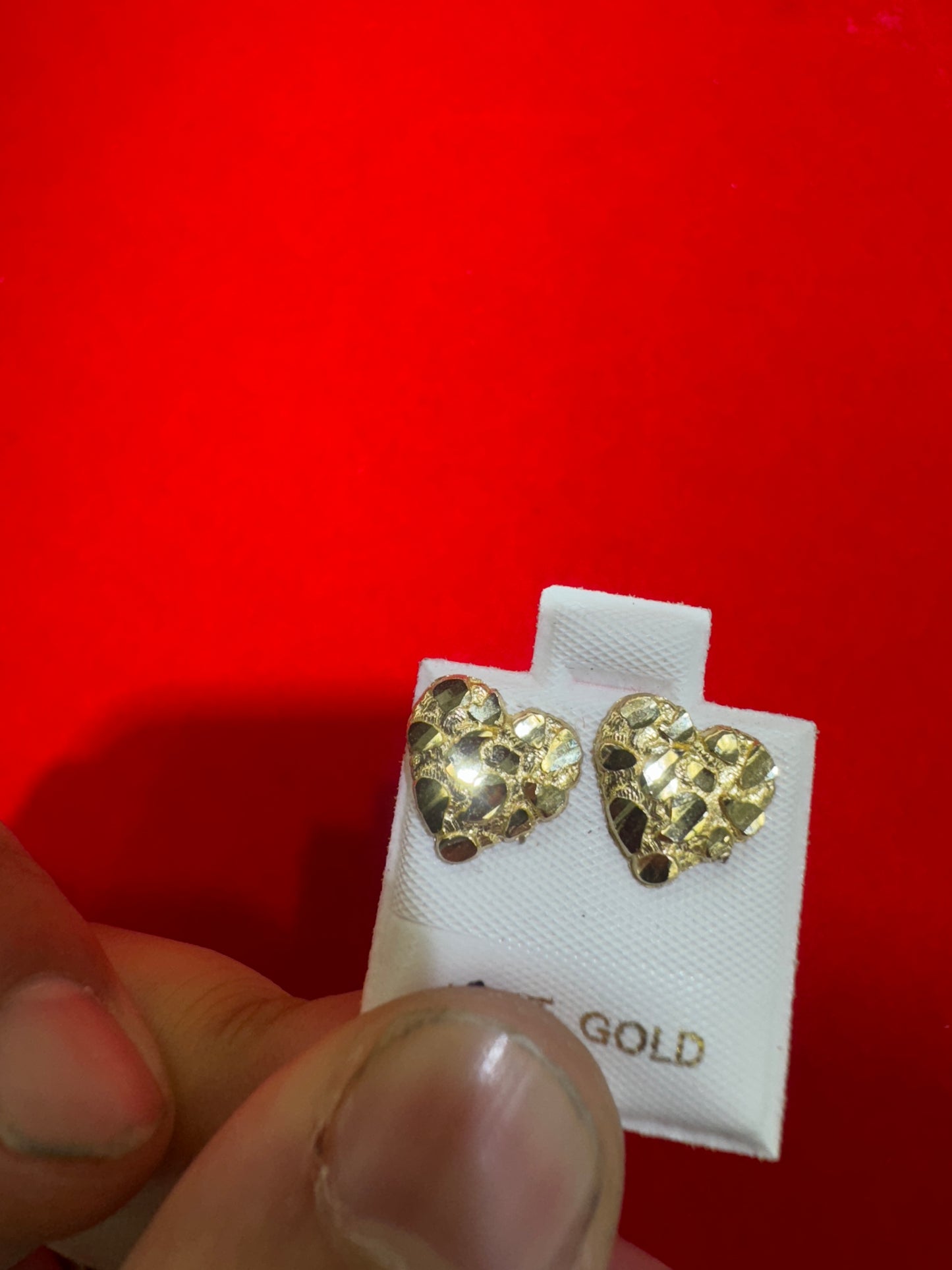 10k Heart Nugget Earrings
