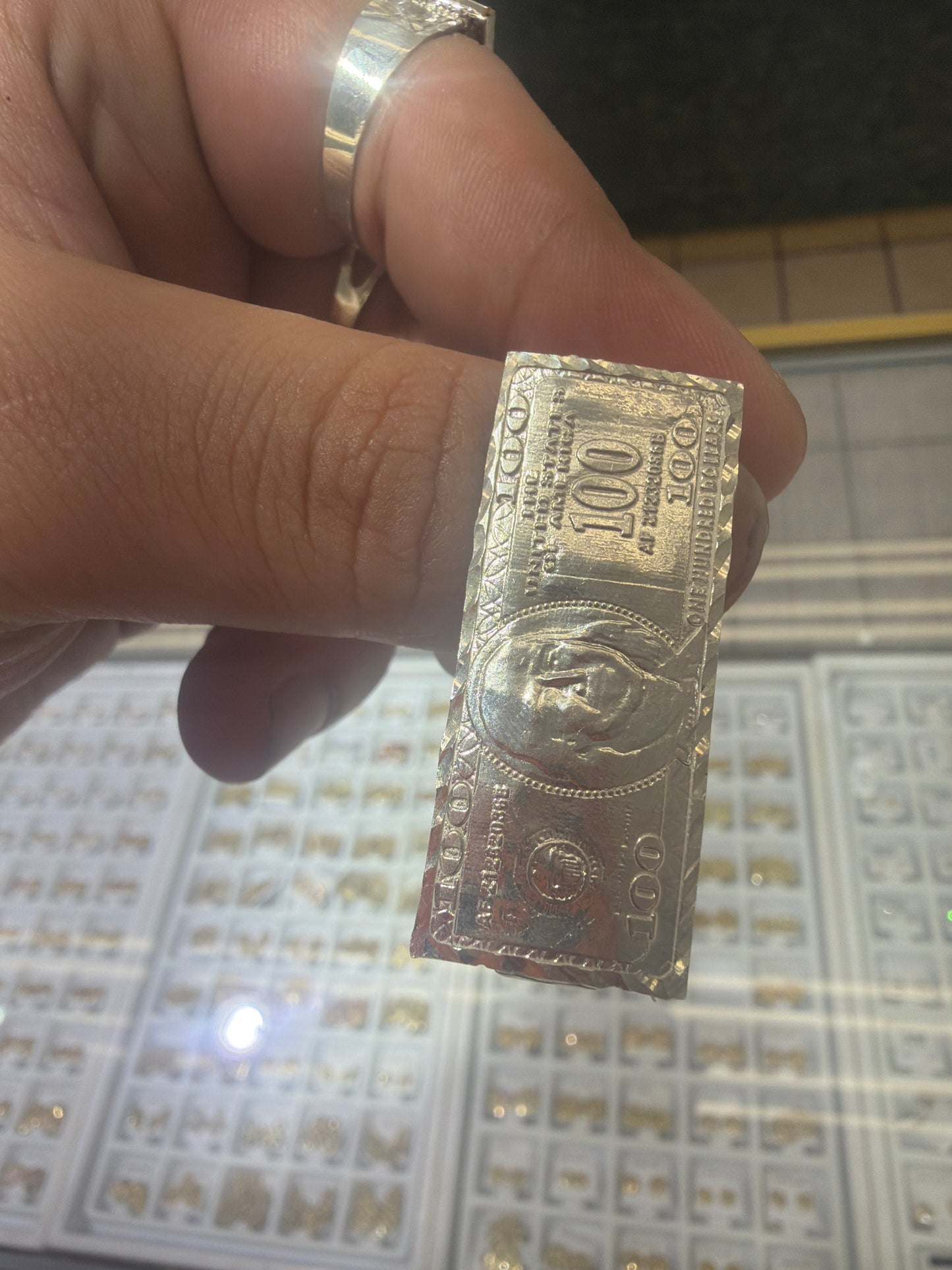 925 Real Silver Double Finger Hundred Dollar Ring