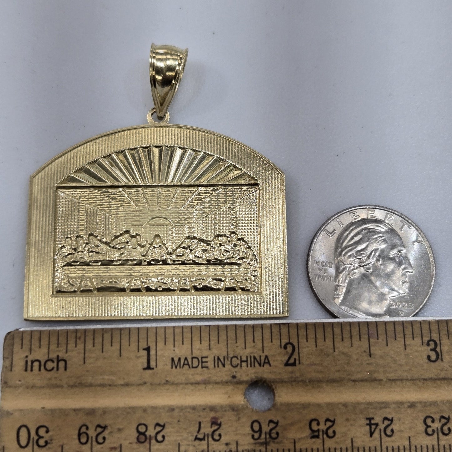 Big 10k Gold Last Supper Pendant charm