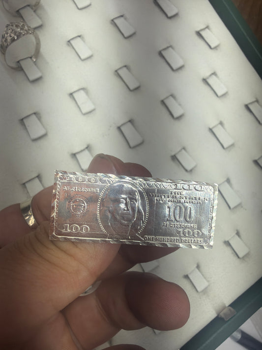 925 Real Silver Double Finger Hundred Dollar Ring