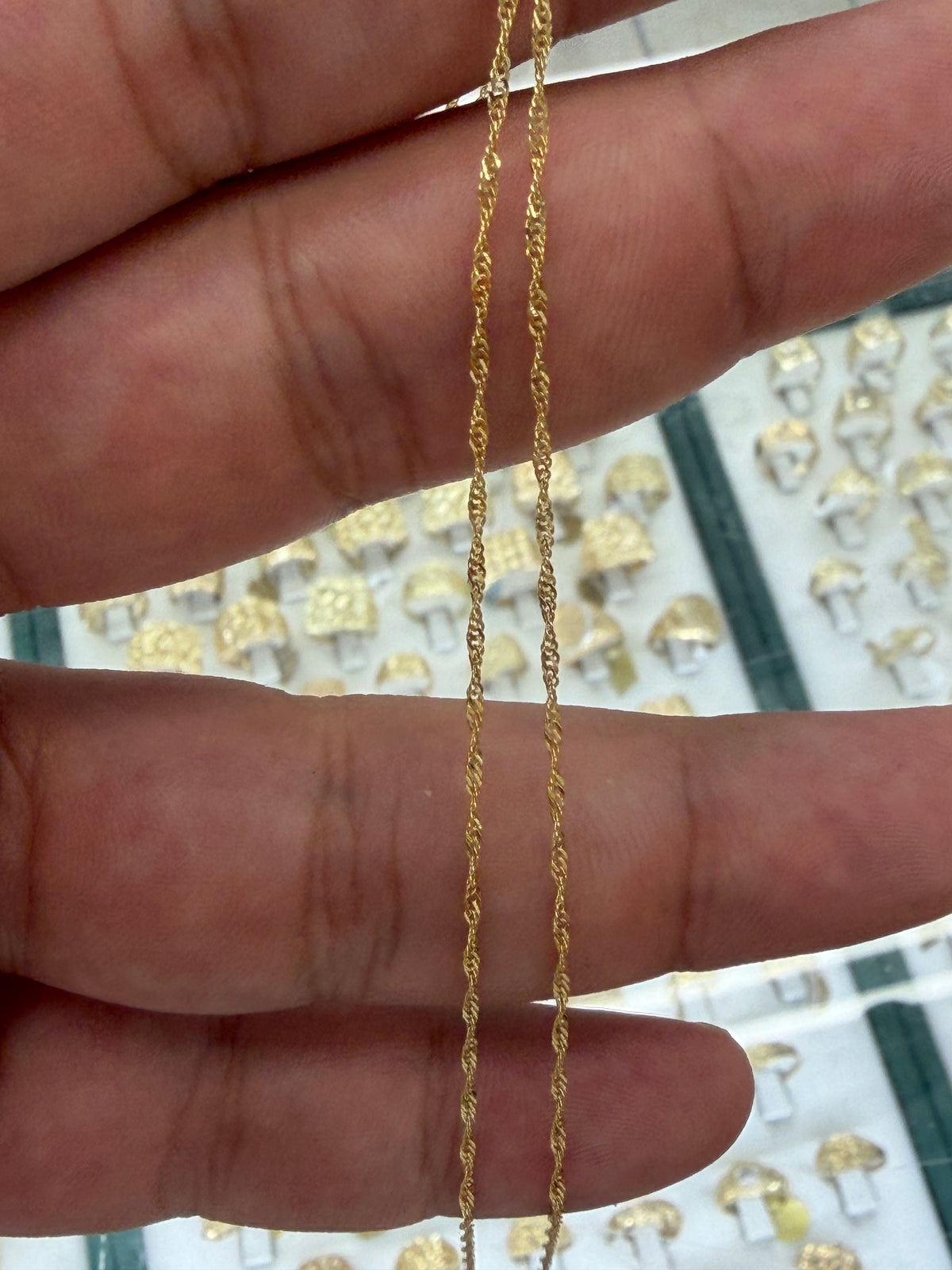 10k REAL GOLD 18 inch Singapore Chain