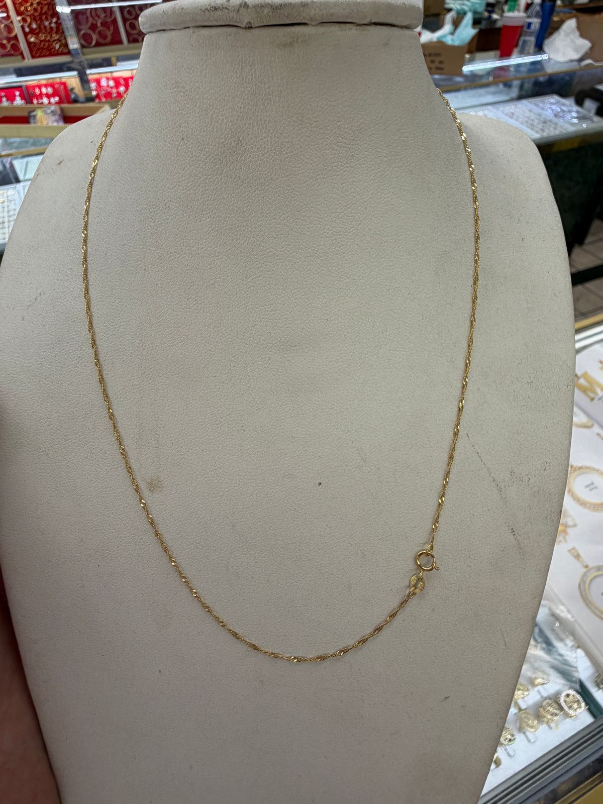 10k REAL GOLD 18 inch Singapore Chain