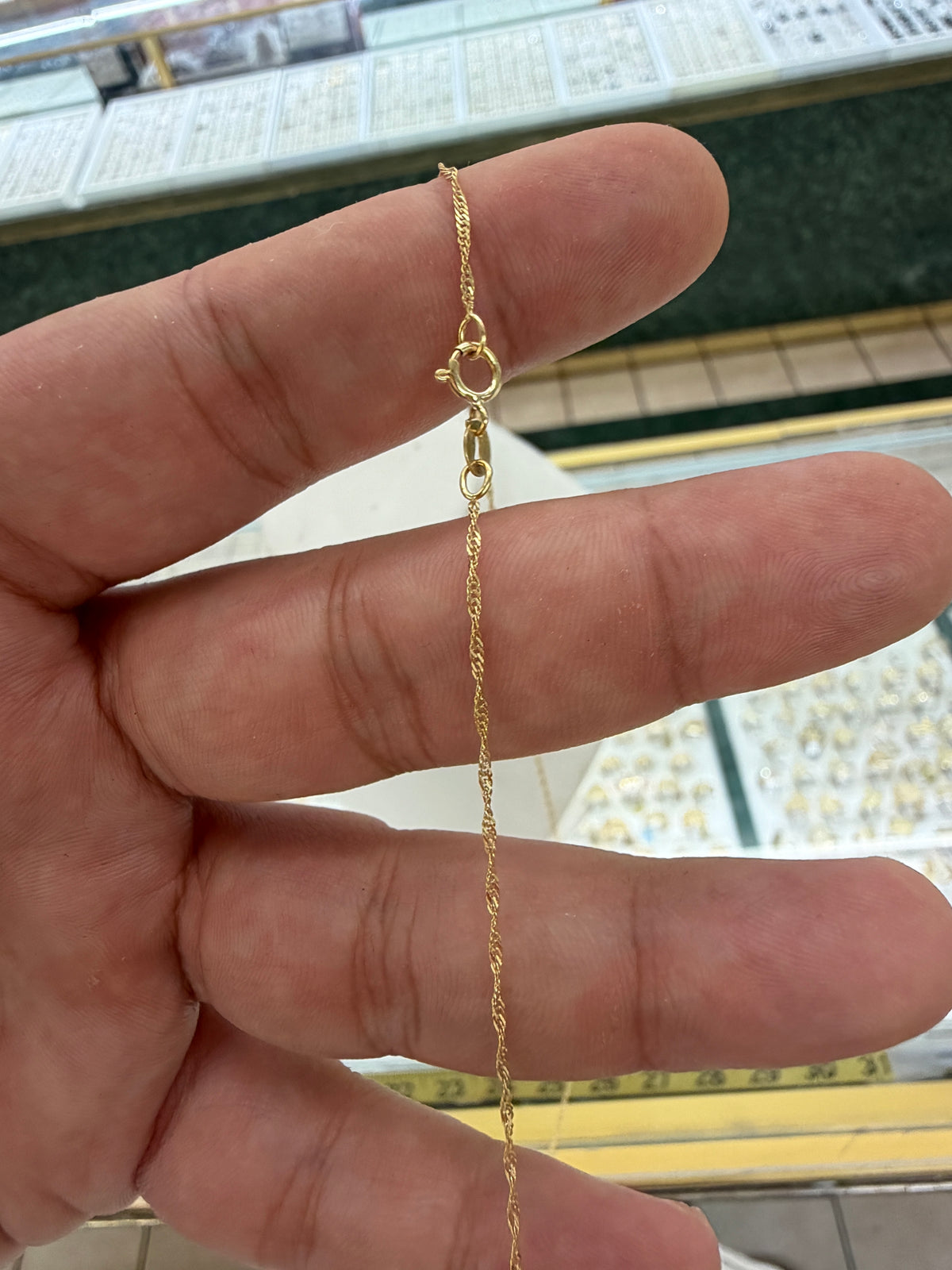 10k REAL GOLD 18 inch Singapore Chain